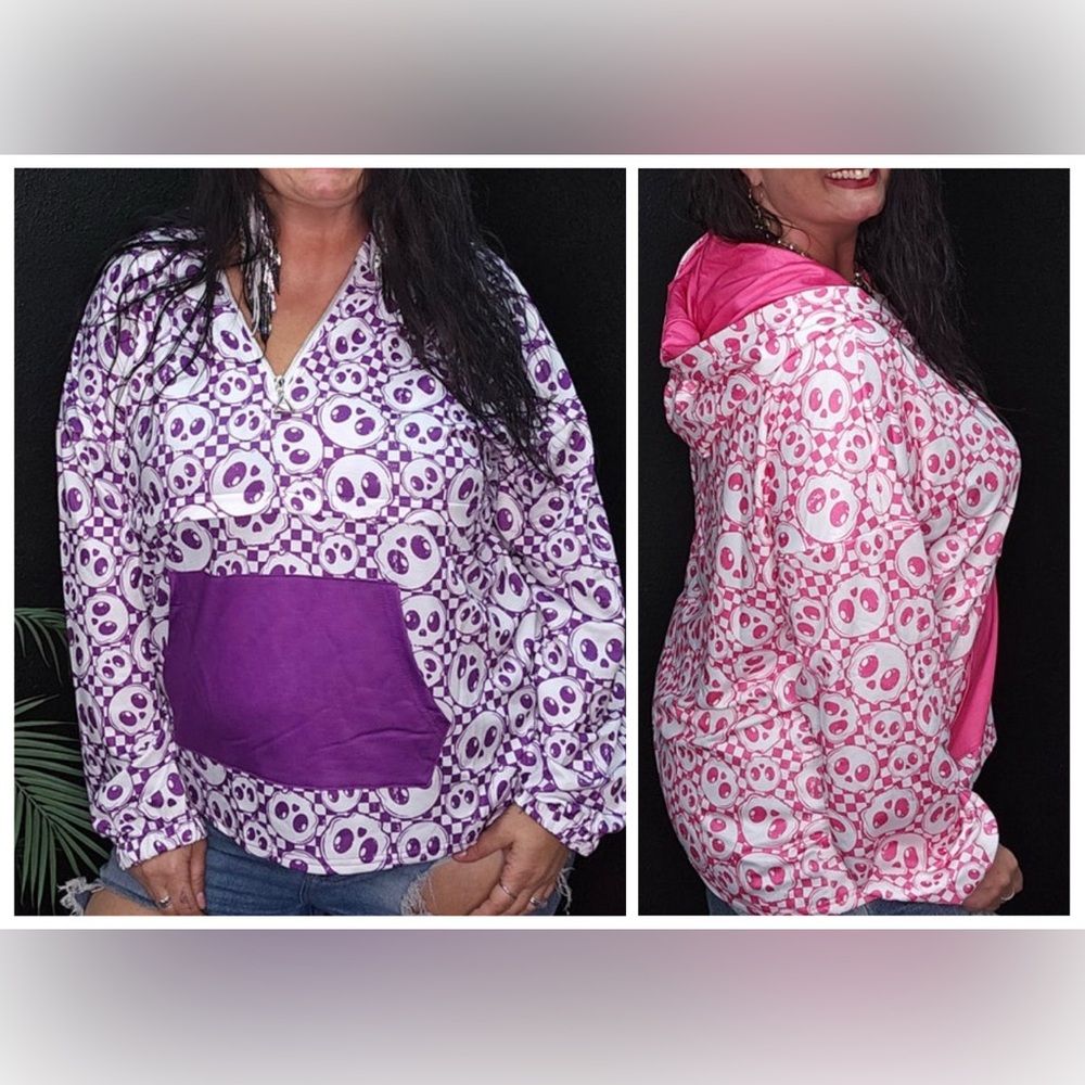 ✨NWT Rebel Raven Skull Print Lightweight Soft Hoodie